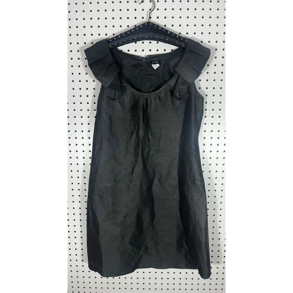 J.Crew ruffle collar sleeveless linen/silk blend mini dress size 4